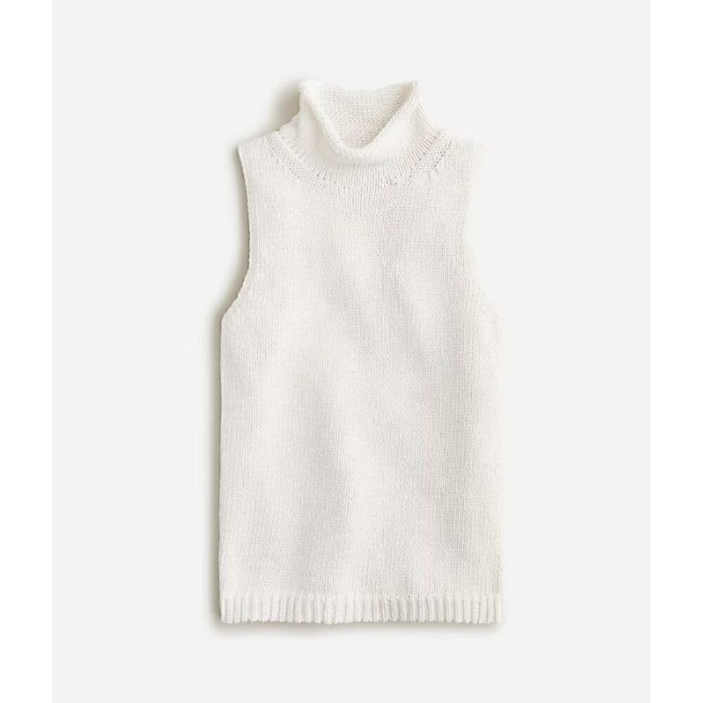 New J. Crew Size XS Rollneck sweater shell White FA23
